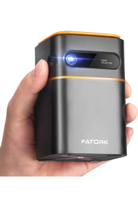 Mini proyector DLP, FATORK 5G WiFi inteligente proyector de película portátil, proyector de bolsillo para exteriores