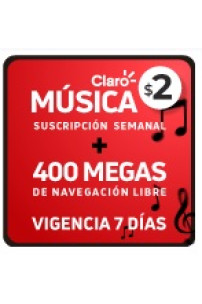 CLARO MUSICA + 400 Megas de Navegación Libre x 7 días