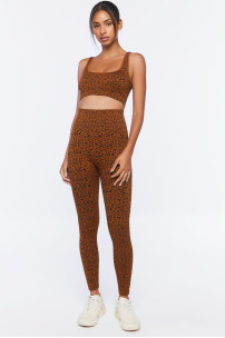 Leggings con estampado de guepardo activo
