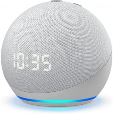 Echo Dot (4ta Generación) | Parlante inteligente con reloj y Alexa | Glaciar Blanco