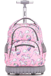 Tilami - Mochila con ruedas para niños y niños, para la escuela, universidad (16 pulgadas)