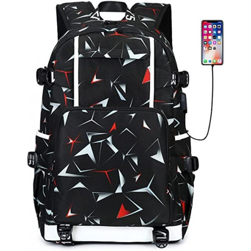 Mochila de escuela para adolescentes y niños, mochila con puerto de carga  USB.
