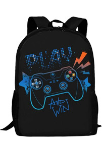 Mochila para niños y niñas, lindas bolsas escolares ligeras para libros, senderismo, viajes, escuela, camping, al aire libre, Juego Azul, 17