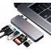 Hub USB C, 6 en 1 tipo C, adaptador de hub de aluminio para MacBook Pro con 3 puertos USB 3.0, lector de tarjetas TF/SD, puerto USB C con velocidad de 40 GB/S, soporte para MacBook Pro de 13 pulgadas y 15 pulgadas 2016-2018