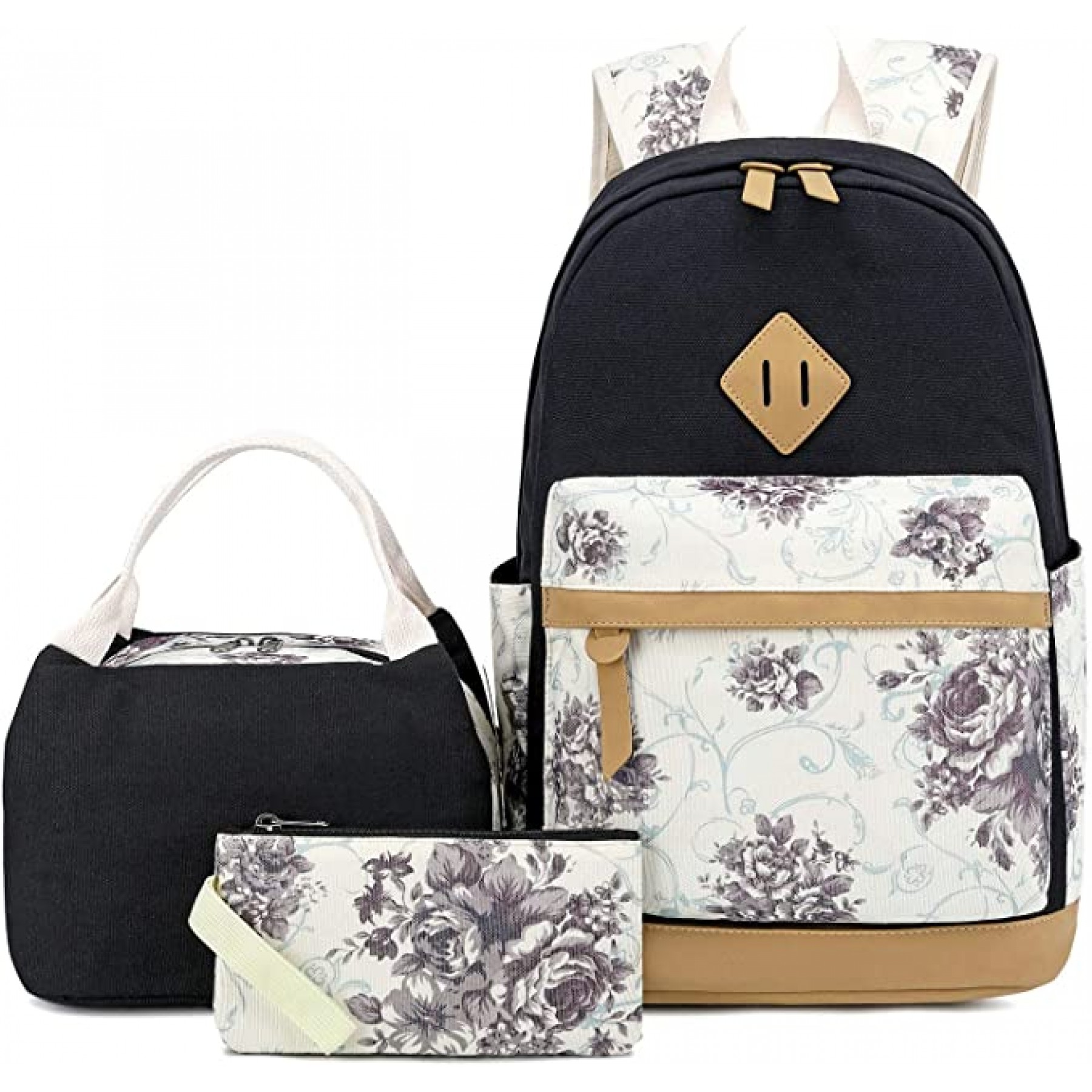 Pawsky Juego de mochila escolar de lona, ligera, para adolescentes, niñas, mujeres, niños, para la escuela, para la universidad, para laptop de 14 pulgadas Pawsky Juego de mochila escolar de lona, ligera, para adolescentes, niñas, mujeres, niños, para la escuela, para la universidad, para laptop de 14 pulgadas