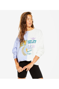 Sudadera extragrande con cuello empalmado de New York Los Angeles