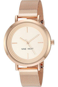 Nine West Reloj de pulsera de malla para mujer 