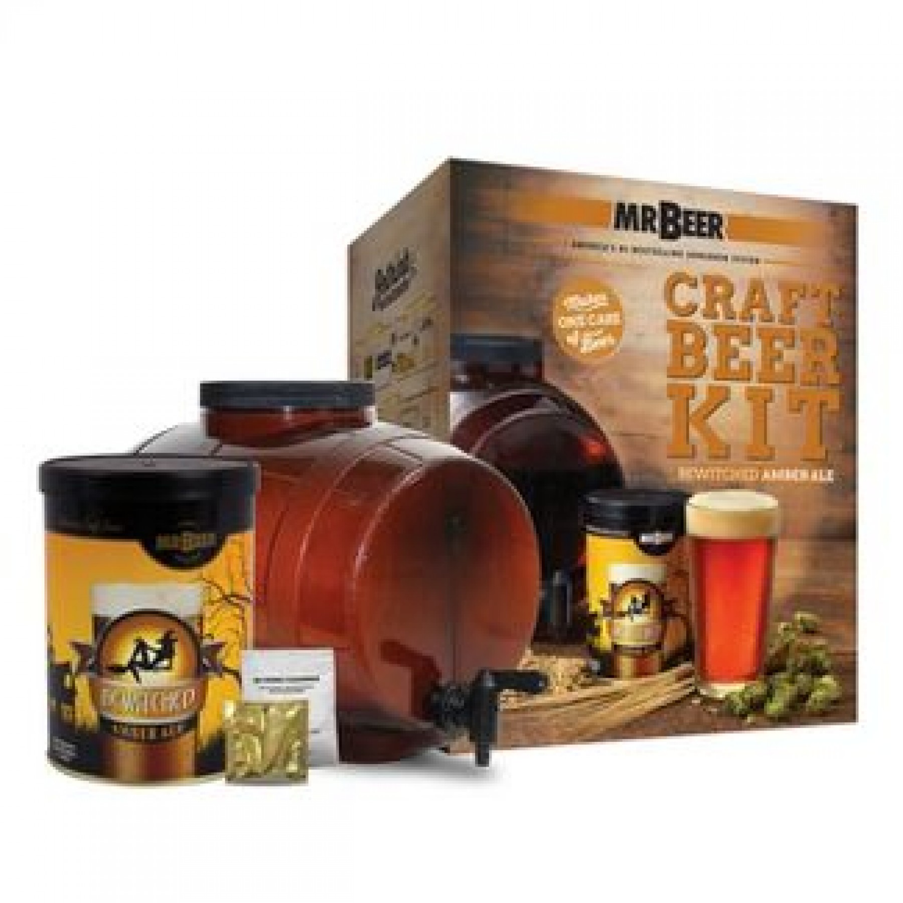 Kit para hacer cerveza artesanal Mr. Beer Bewitched Amber Ale Kit para hacer cerveza artesanal Mr. Beer Bewitched Amber Ale