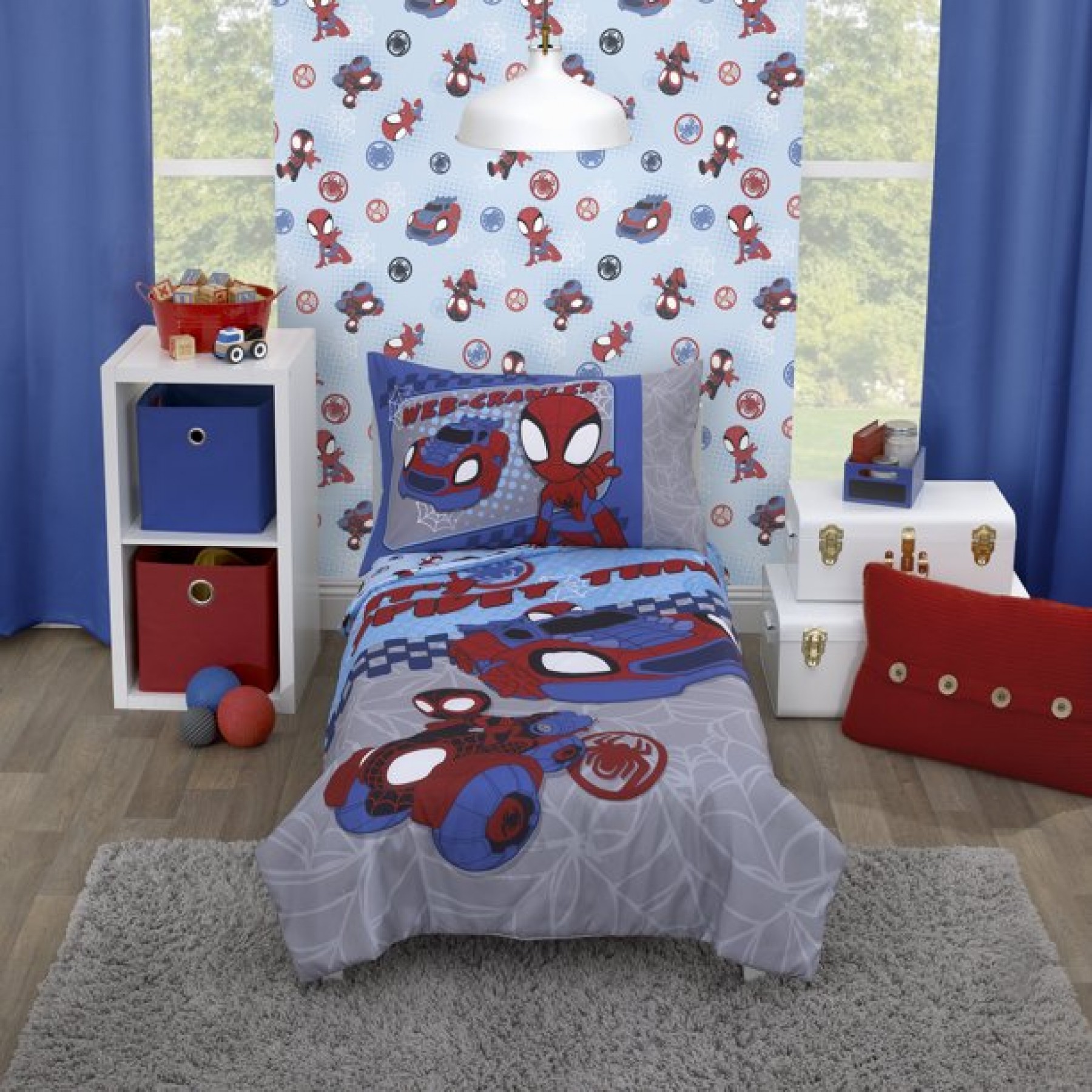 Juego de ropa de cama para niños pequeños de 4 piezas Marvel Spidey & His Amazing Friends Juego de ropa de cama para niños pequeños de 4 piezas Marvel Spidey & His Amazing Friends