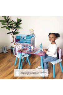 Solución de sala de juegos Disney Frozen II de 4 piezas de Delta Children – El juego incluye mesa y 2 sillas y organizador de juguetes de 6 cubos
